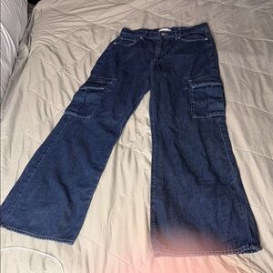 Women's Blue Wide-Leg Jeans